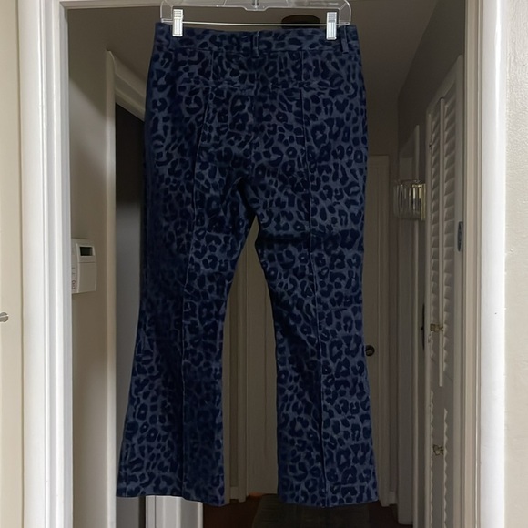 DEREK LAM Velvet Leopard-Print Crop Flare Pants NWOT - Picture 5 of 9